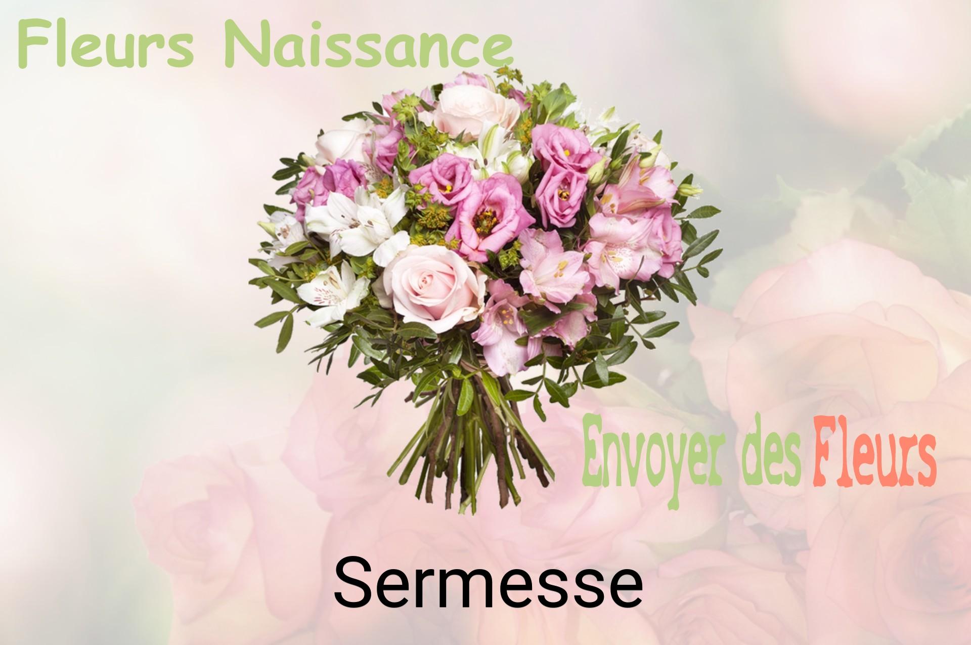 Bouquet de fleurs de naissance livré à Sermesse