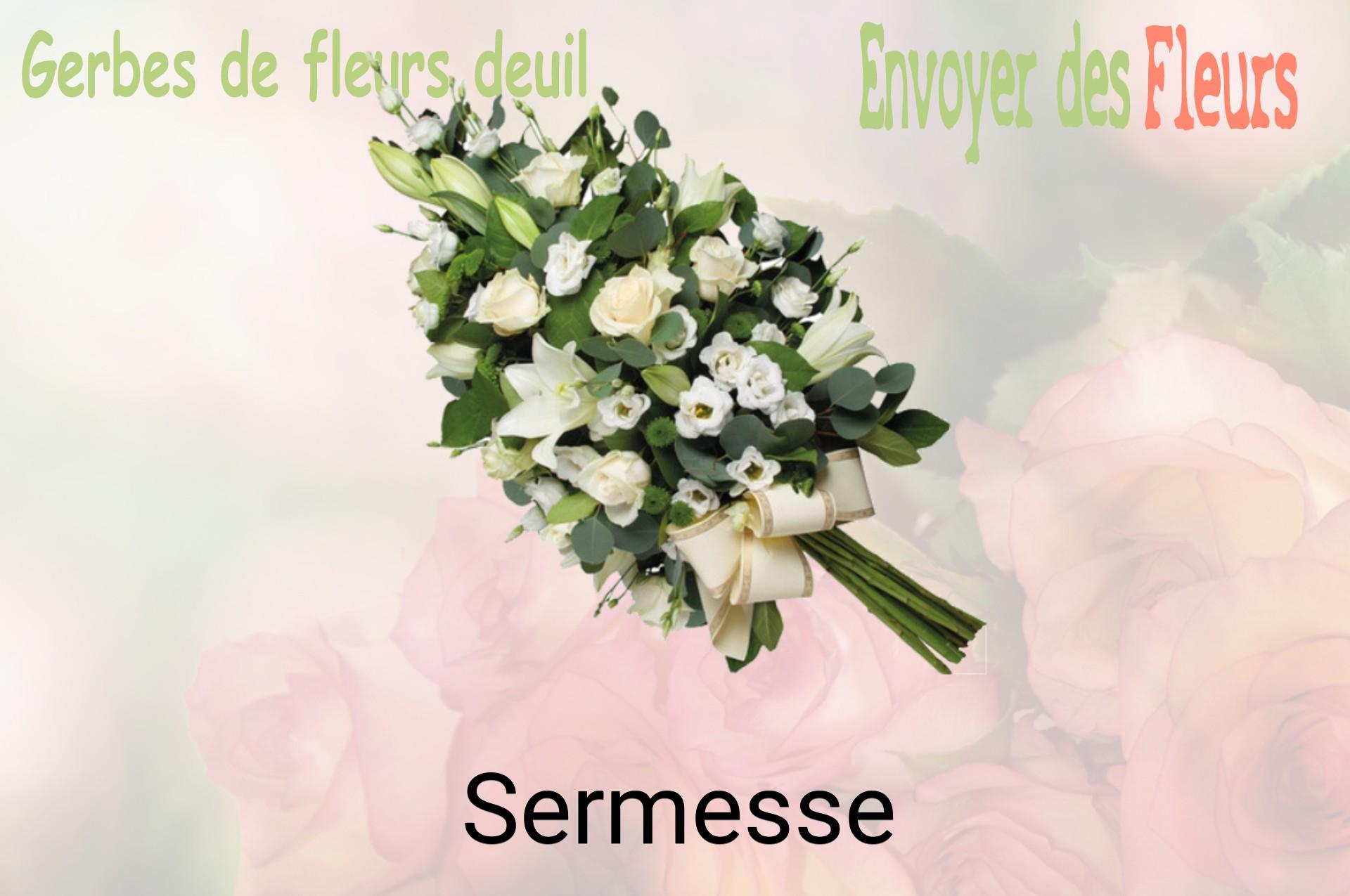 Gerbe de fleurs de deuil livrée à Sermesse